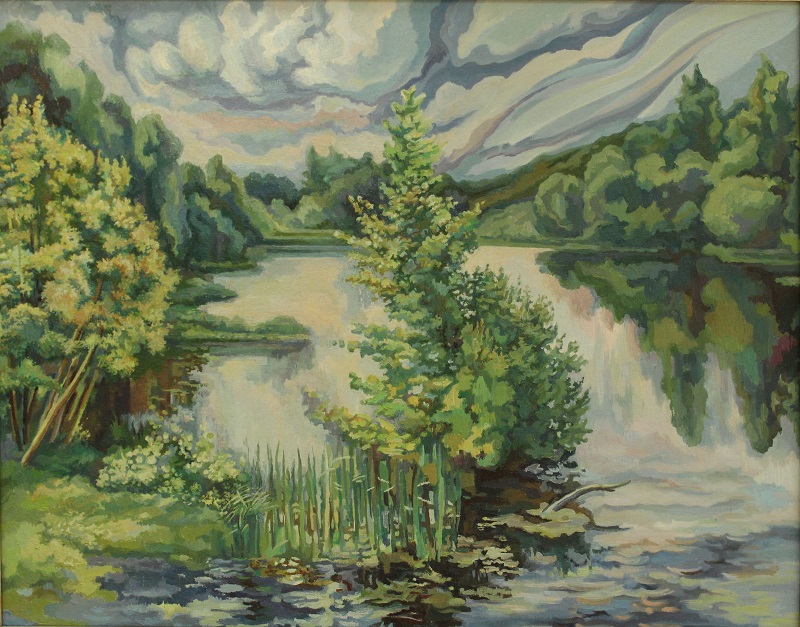 On the Berezina by Yanina Klimkovich, oil on canvas, 60x75cm