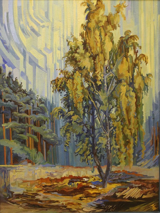 Landscape with Birches by Yanina Klimkovich, oil on canvas, 80x60cm