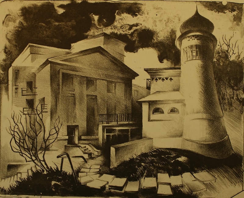 A Little Nook of Minsk by Yanina Klimkovich, lithograph, 37x45cm