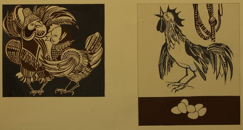 Illustration for the Sh. Yadvigin's Book Tales by Yanina Klimkovich, gouache, 19x31cm