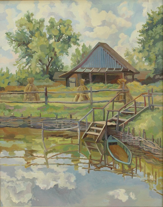 At the Fish Corral by Yanina Klimkovich, oil on canvas, 75x60cm