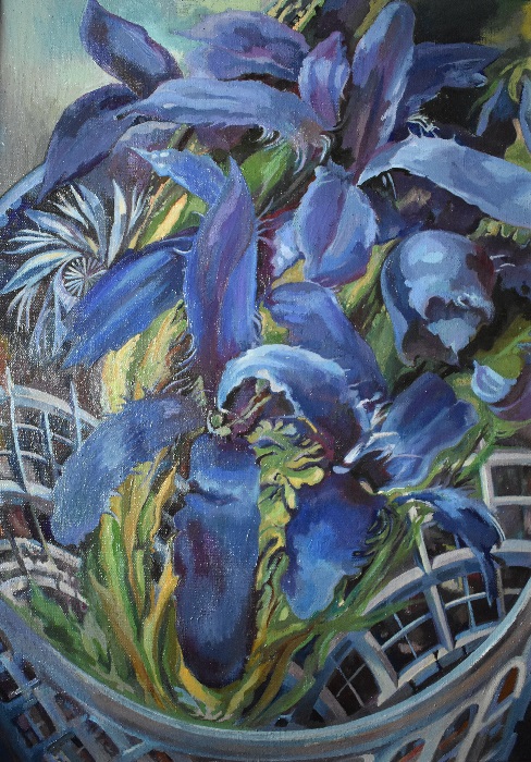 Flowers in the Crystal by Yanina Klimkovich, oil on canvas, 70x50cm